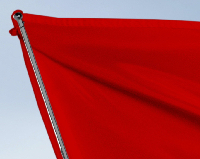 Red warning flag representing high-risk ECG findings
